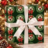 Personalized Wreaths & Bows Wrapping Paper | Custom Gift Wrap - London Penny Gift Wrap