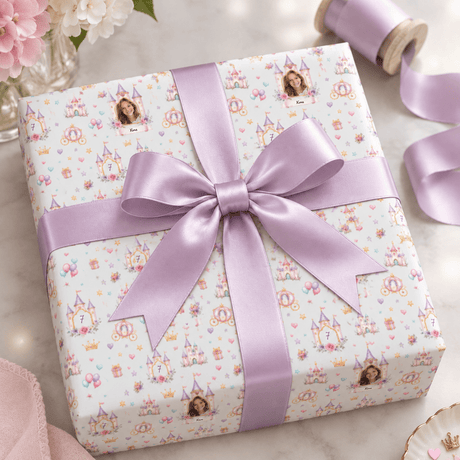 Personalized Princess Celebration Wrapping Paper | Custom Gift Wrap - London Penny Gift Wrap