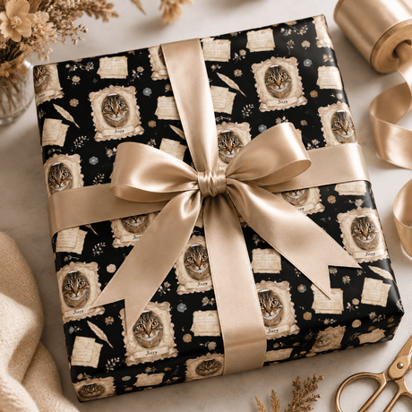 Personalized Vintage Letters Wrapping Paper | Custom Gift Wrap - London Penny Gift Wrap