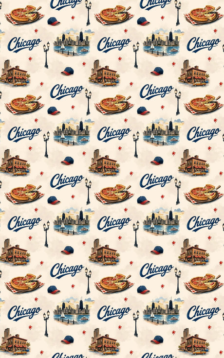 Chicago Windy City Blues - London Penny Gift Wrap