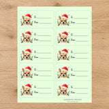 Chihuahua Santa Paws Gift Tag Sticker Sheet