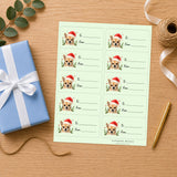 Chihuahua Santa Paws Gift Tag Sticker Sheet