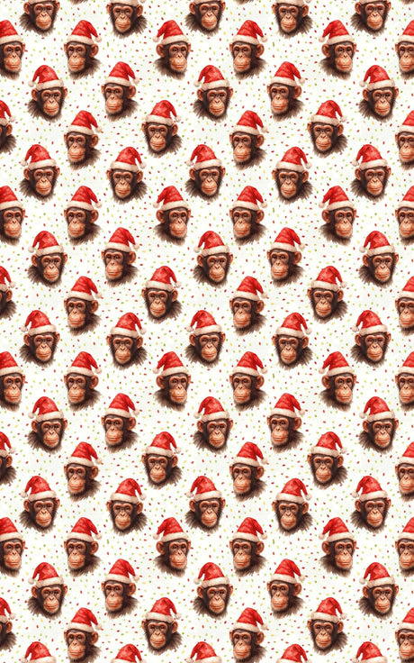 Cheerful Christmas Chimps - London Penny Gift Wrap
