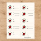 Christmas Bow & Cheer Gift Tag Sticker Sheet