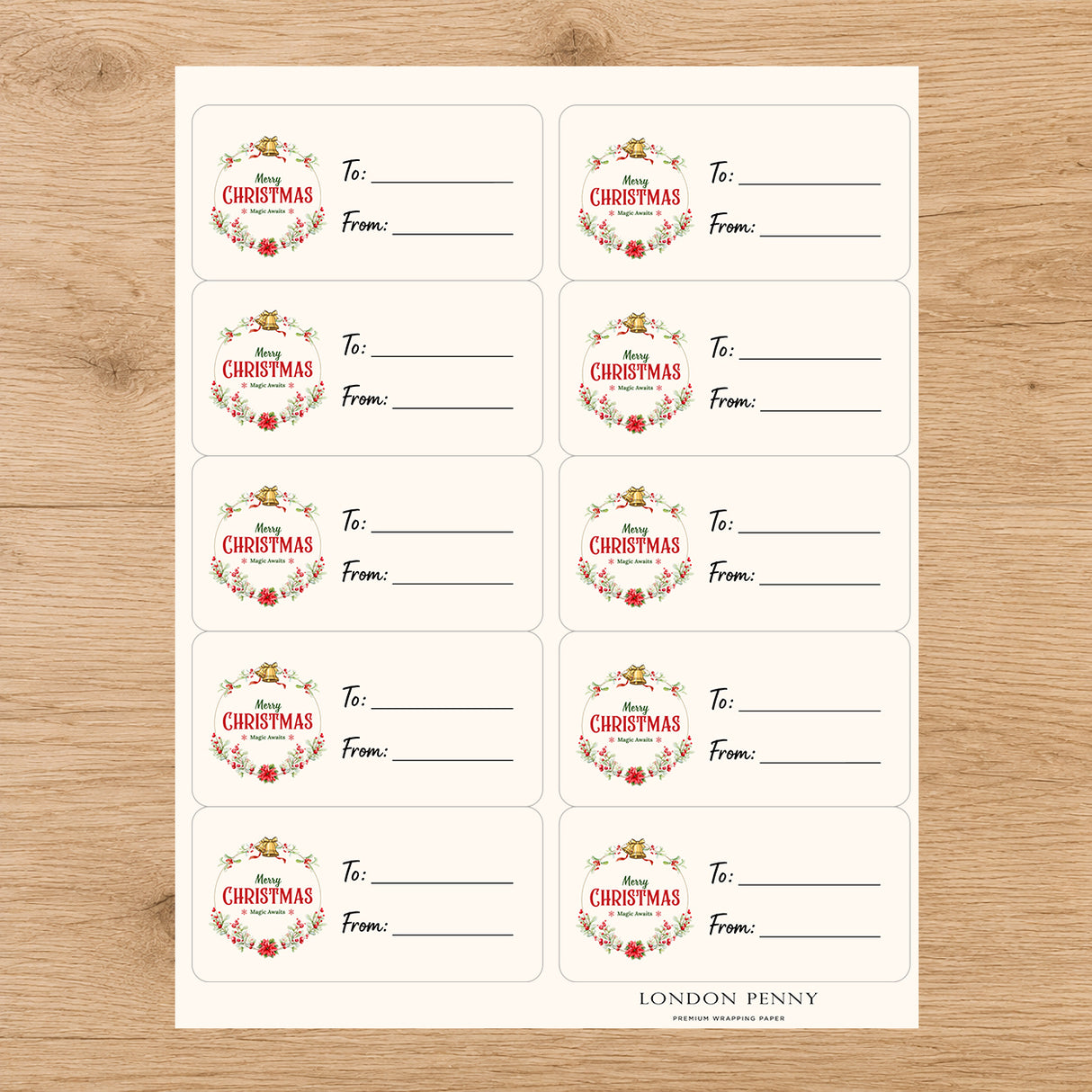 Christmas Magic Awaits Gift Tag Sticker Sheet