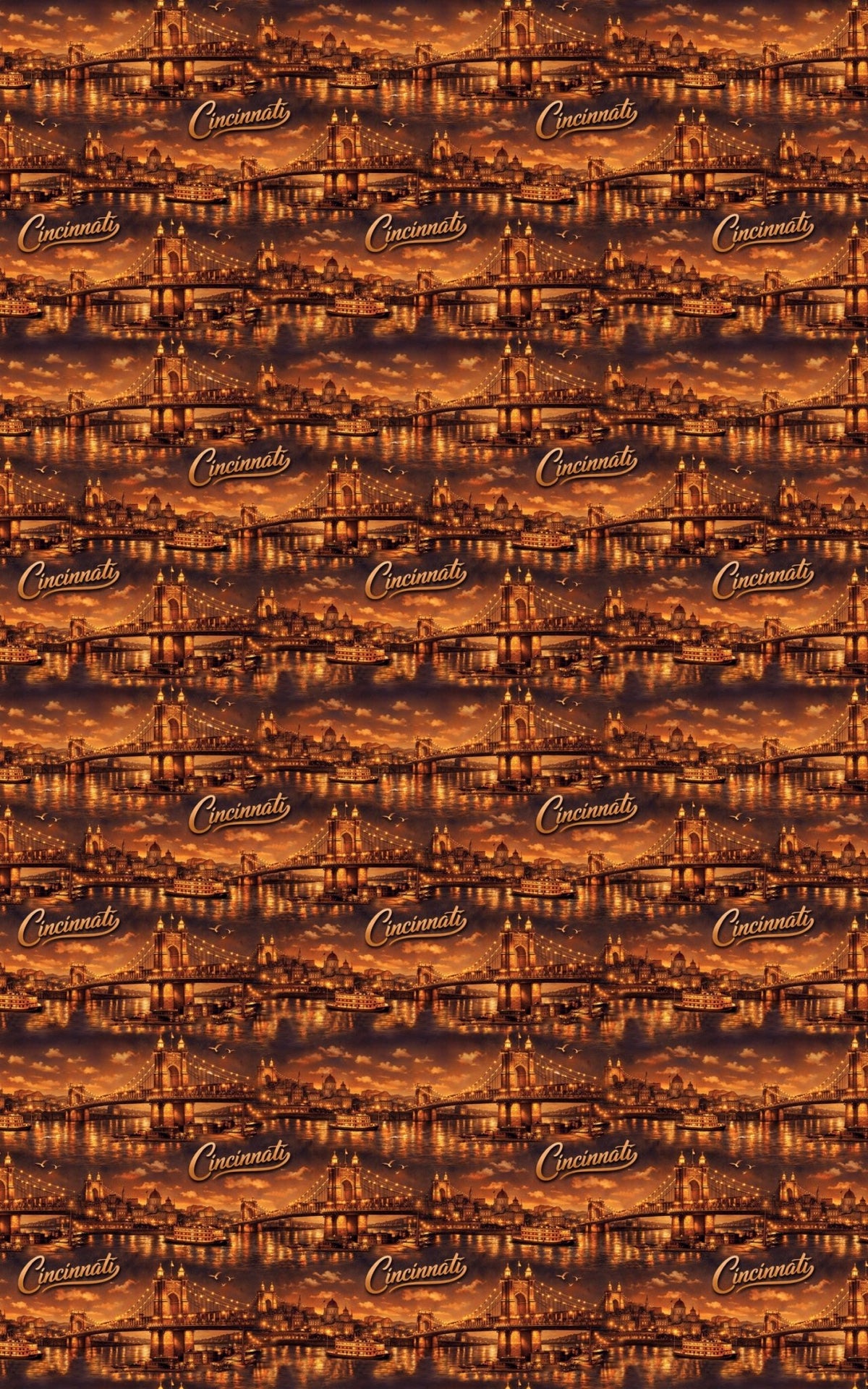Cincinnati Queen City Lights II - London Penny Gift Wrap
