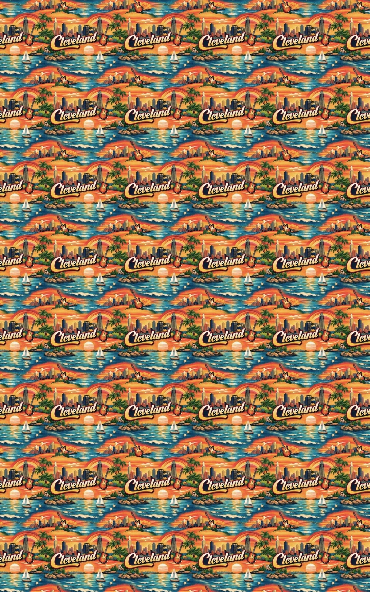 Cleveland Rock & Lake Retro - London Penny Gift Wrap