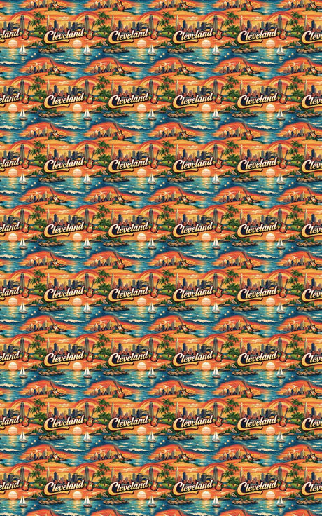 Cleveland Rock & Lake Retro - London Penny Gift Wrap