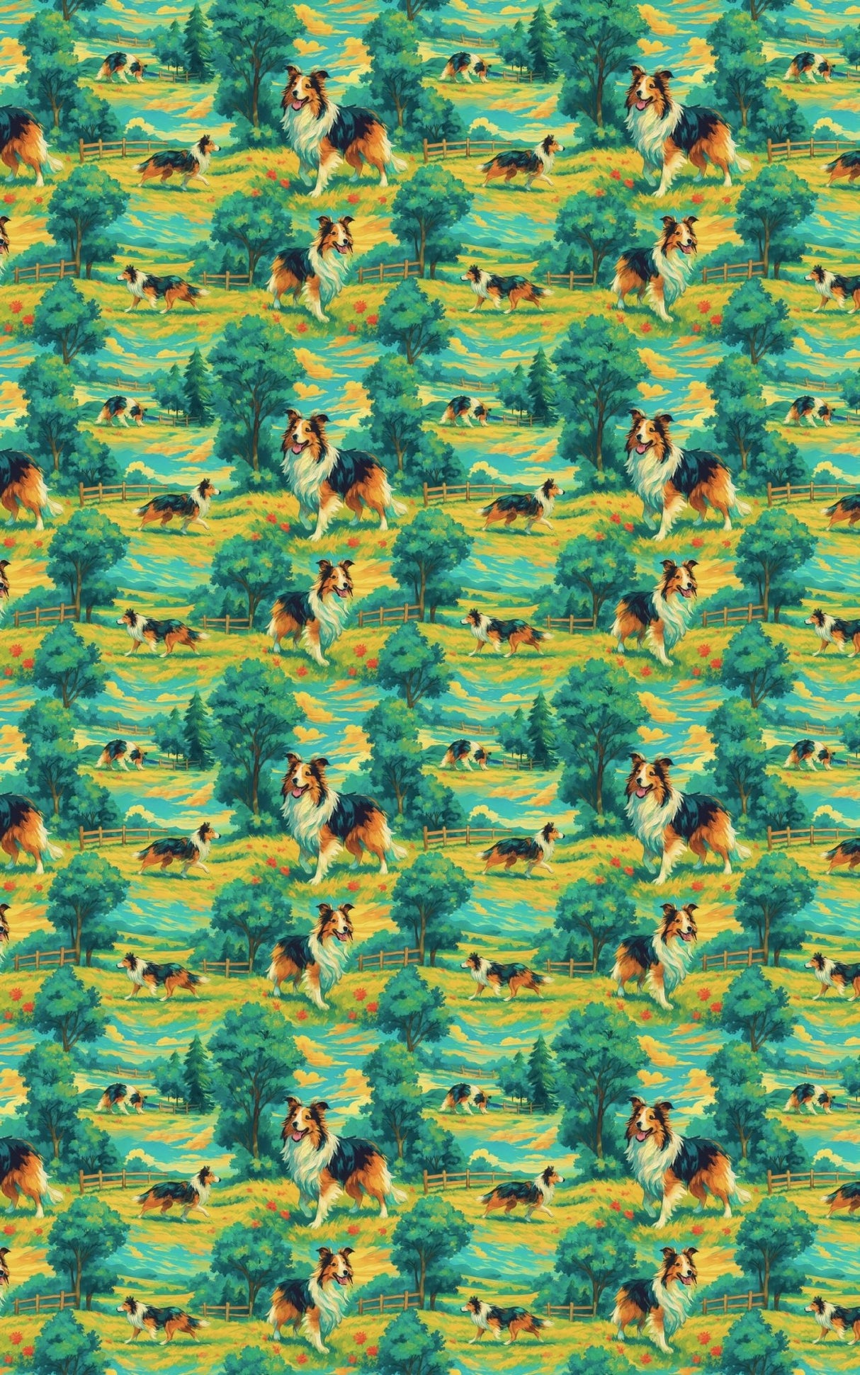 Collie Fields Toile - London Penny Gift Wrap