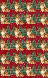 Collie in Winter Pines - London Penny Gift Wrap