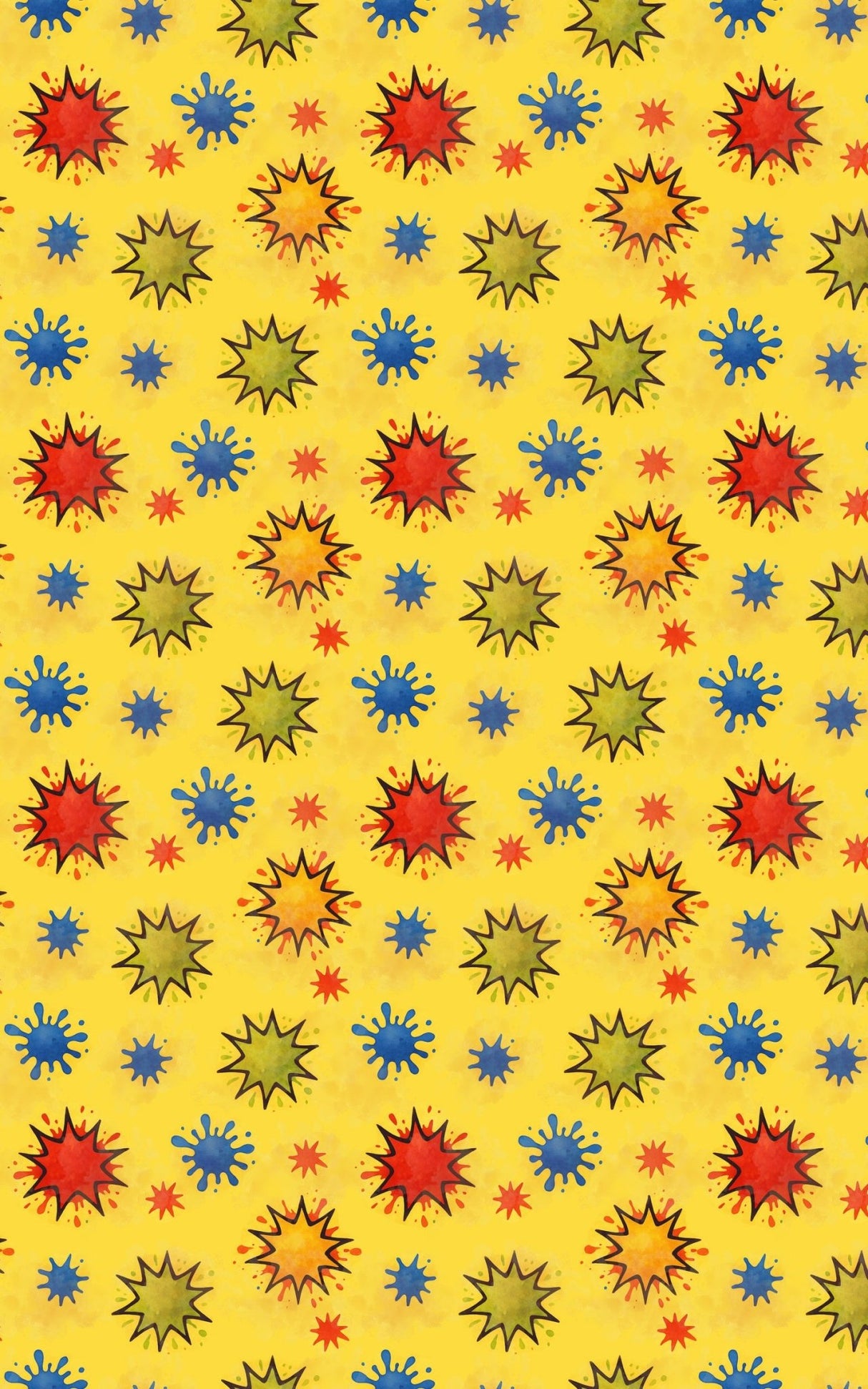 Color Splash Comic Bursts - London Penny Gift Wrap