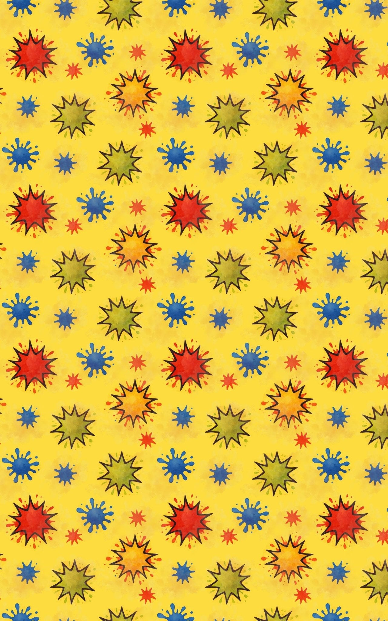Color Splash Comic Bursts - London Penny Gift Wrap