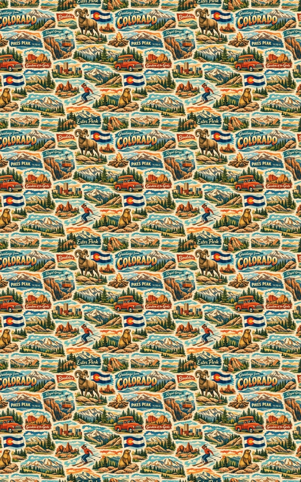 Colorado Postcard Memories - London Penny Gift Wrap