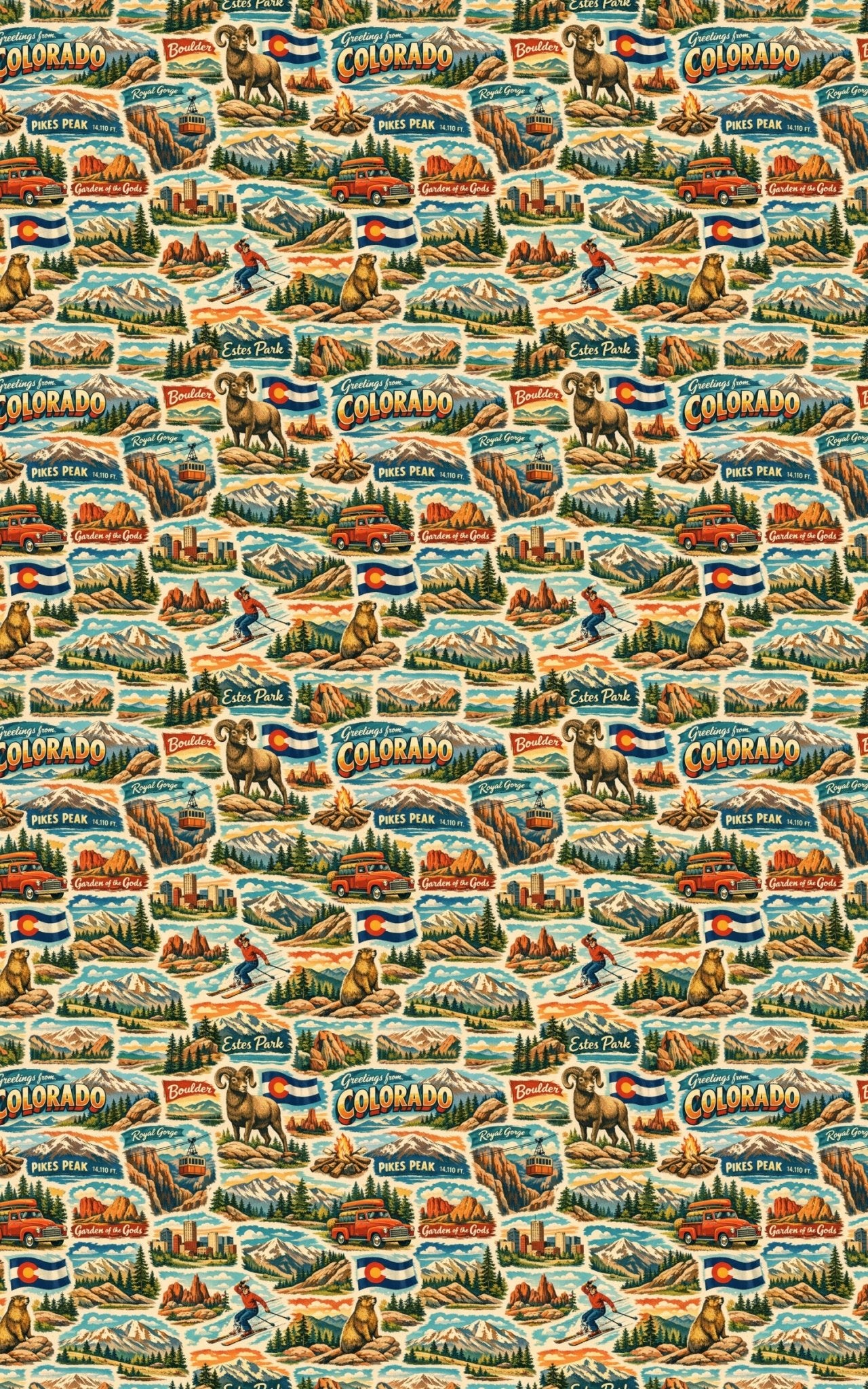 Colorado Postcard Memories - London Penny Gift Wrap
