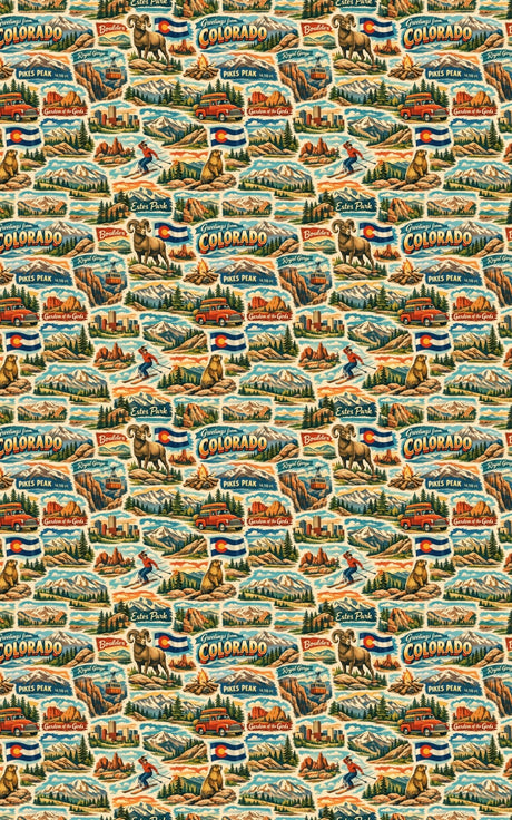 Colorado Postcard Memories - London Penny Gift Wrap
