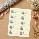 Confetti Cake Party Gift Tag Sticker Sheet