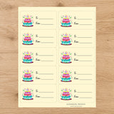 Confetti Cake Party Gift Tag Sticker Sheet