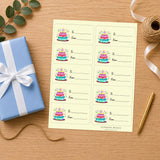 Confetti Cake Party Gift Tag Sticker Sheet