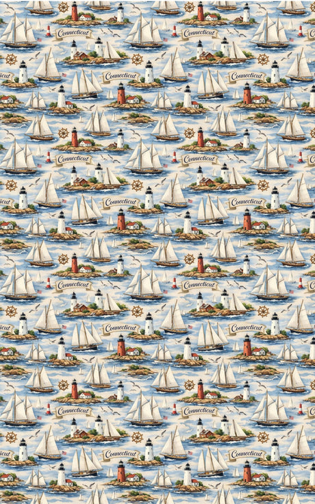 Connecticut Coastal New England - London Penny Gift Wrap