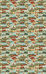 Connecticut Postcard Memories - London Penny Gift Wrap