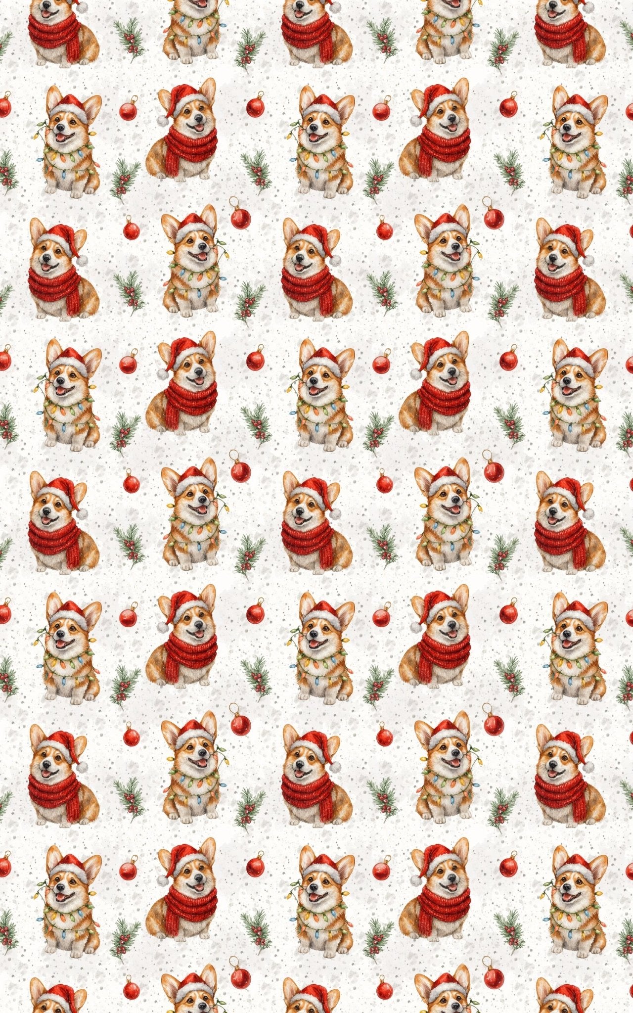 Mistletoe Morning Corgi - London Penny Gift Wrap