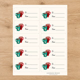 Cozy Christmas Cocoa Gift Tag Sticker Sheet