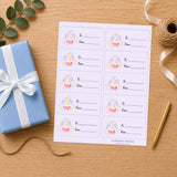 Cupcake Wishes Gift Tag Sticker Sheet