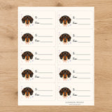 Dachshund Paws & Bows Gift Tag Sticker Sheet