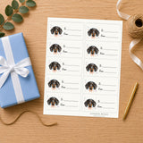 Dachshund Paws & Bows Gift Tag Sticker Sheet