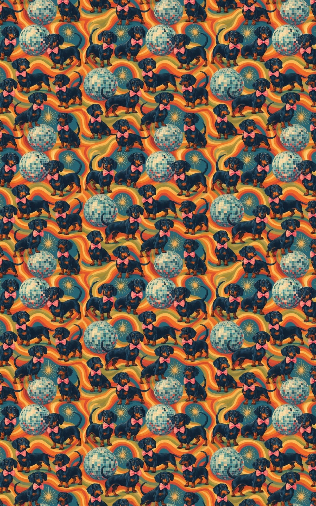 Dachshund Disco - London Penny Gift Wrap