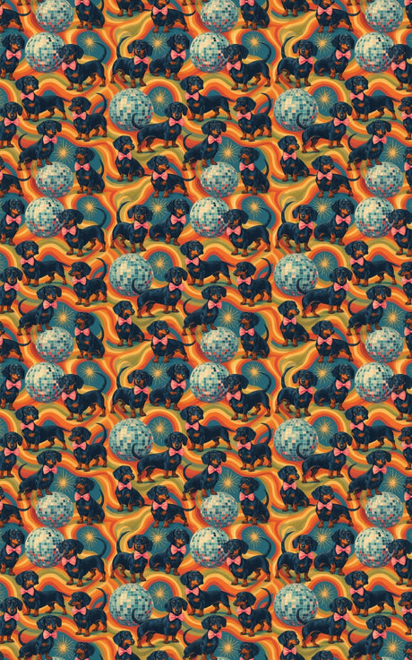 Dachshund Disco - London Penny Gift Wrap