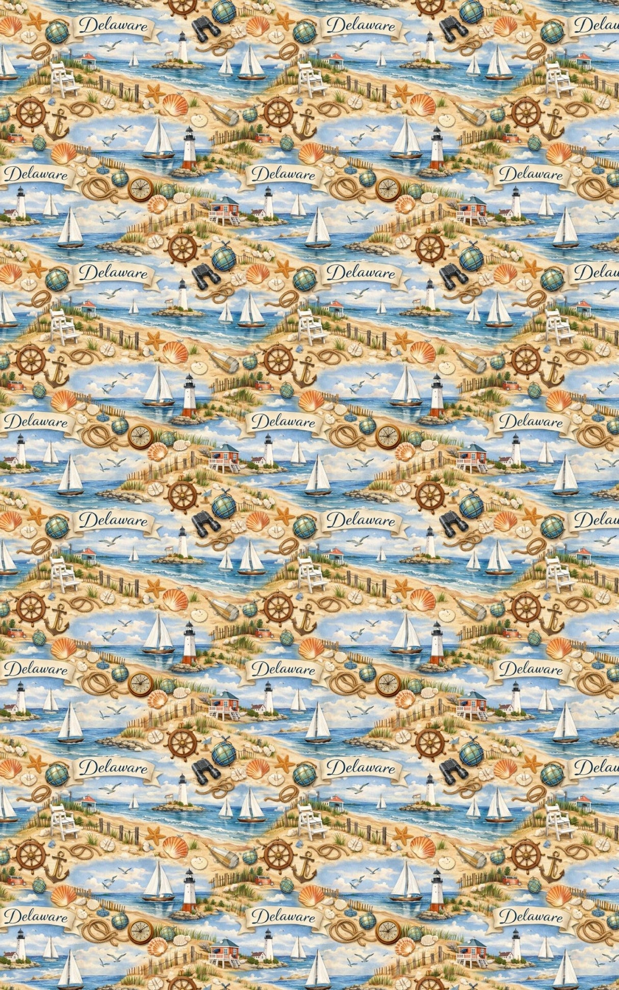 Delaware First State Shores - London Penny Gift Wrap