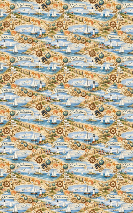 Delaware First State Shores - London Penny Gift Wrap