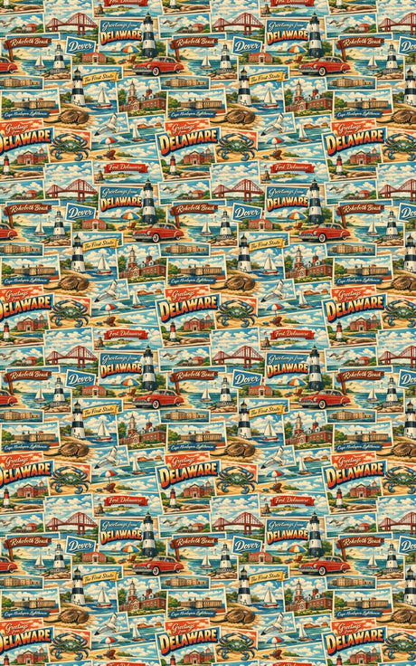 Delaware Postcard Memories - London Penny Gift Wrap