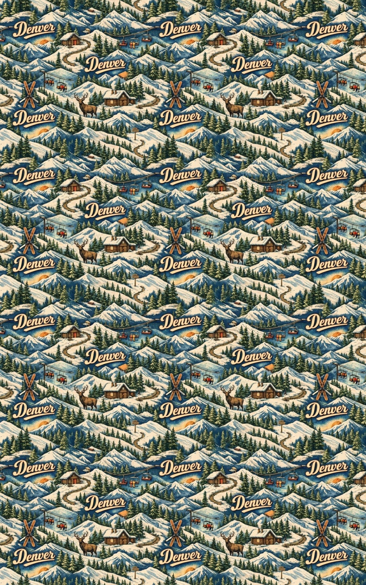 Denver Mile High Retro - London Penny Gift Wrap