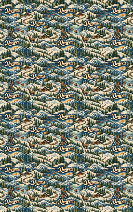 Denver Mile High Retro - London Penny Gift Wrap