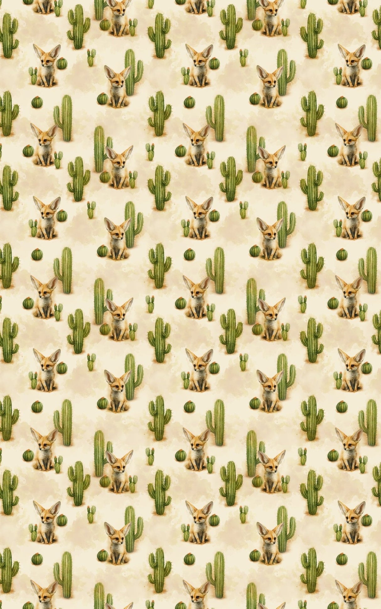 Desert Fox & Cactus - London Penny Gift Wrap