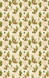 Desert Fox & Cactus - London Penny Gift Wrap