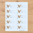 Devon Rex Pawprint Wishes Gift Tag Sticker Sheet - London Penny Gift Wrap