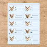 Devon Rex Pawprint Wishes Gift Tag Sticker Sheet - London Penny Gift Wrap