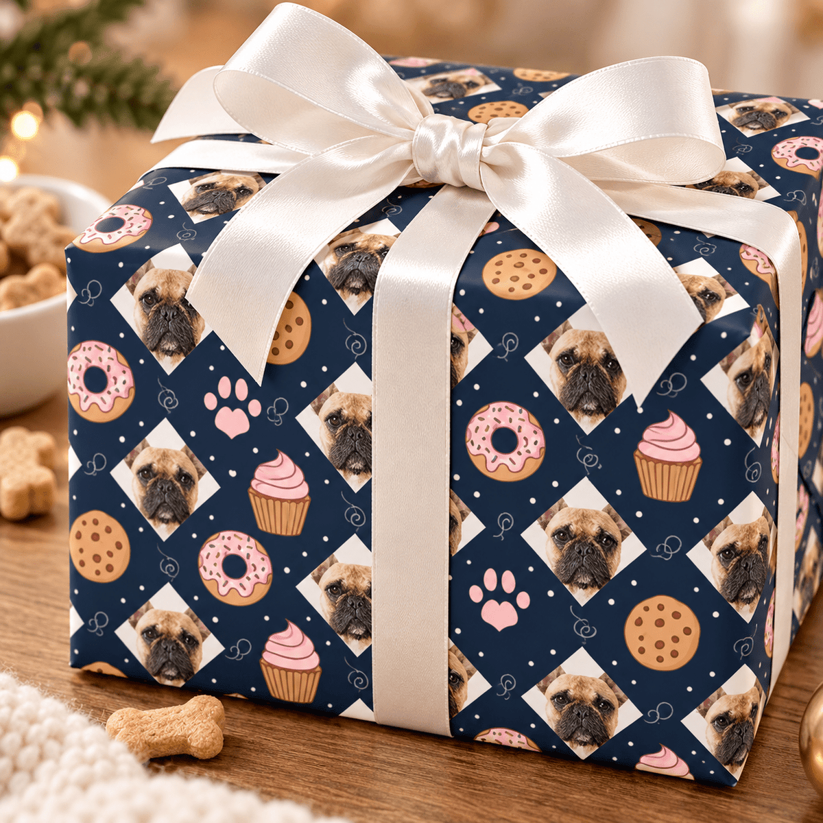 Personalized Paws & Pastry Wrapping Paper | Custom Gift Wrap - London Penny Gift Wrap