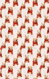 Dogs in Winter Scarves - London Penny Gift Wrap