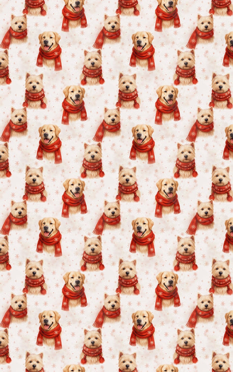 Dogs in Winter Scarves - London Penny Gift Wrap