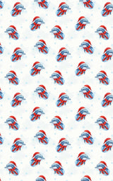 Festive Holiday Dolphin - London Penny Gift Wrap