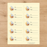 Dreamy Little Bear Gift Tag Sticker Sheet