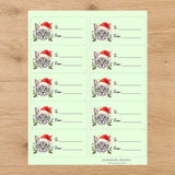 Egyptian Mau Santa Paws Gift Tag Sticker Sheet - London Penny Gift Wrap