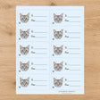 Egyptian Mau Pawprint Wishes Gift Tag Sticker Sheet - London Penny Gift Wrap
