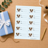 English Bulldog Pawprint Wishes Gift Tag Sticker Sheet