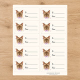 European Burmese Purrfectly Yours Gift Tag Sticker Sheet
