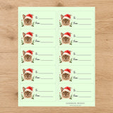 European Burmese Santa Paws Gift Tag Sticker Sheet - London Penny Gift Wrap